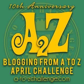 #AtoZChallenge 2019 Tenth Anniversary badge